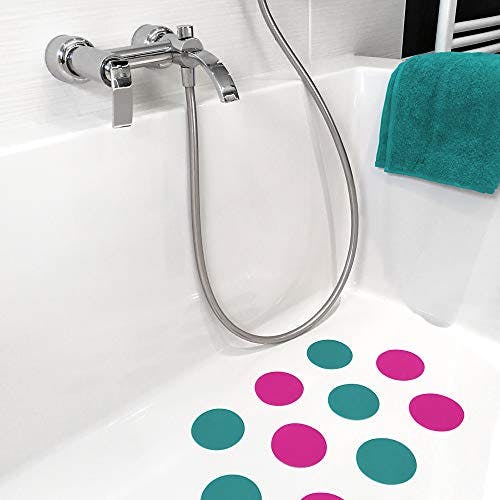 10 STK. Anti-Rutsch Sticker für Duschen &amp; Badewannen, farbig, Rutschklasse C DIN 51097, selbstklebend (rot) 0