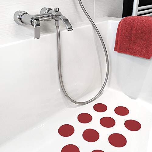 10 STK. Anti-Rutsch Sticker für Duschen &amp; Badewannen, farbig, Rutschklasse C DIN 51097, selbstklebend (rot) 1