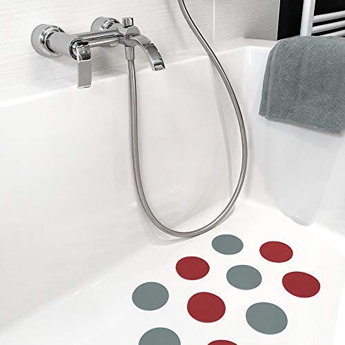 10 STK. Anti-Rutsch Sticker für Duschen &amp; Badewannen, farbig, Rutschklasse C DIN 51097, selbstklebend (rot) 6