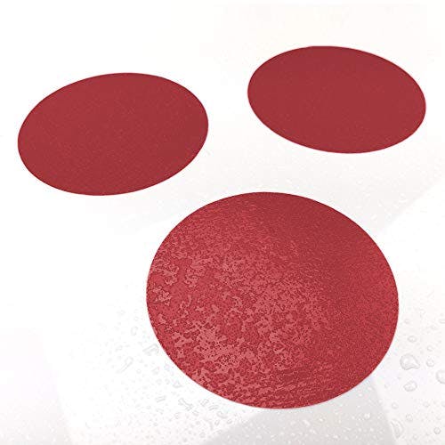 10 STK. Anti-Rutsch Sticker für Duschen &amp; Badewannen, farbig, Rutschklasse C DIN 51097, selbstklebend (rot)
