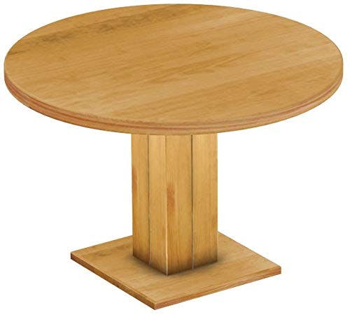 B.R.A.S.I.L.-Möbel Brasilmöbel Säulentisch Rio UNO Rund 120 cm Honig Tisch Esstisch Pinie Massivholz Esszimmertisch Holz Küchentisch Echtholz Größe und Farbe wählbar 0