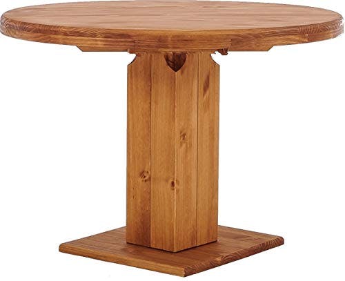 B.R.A.S.I.L.-Möbel Brasilmöbel Säulentisch Rio UNO Rund 120 cm Honig Tisch Esstisch Pinie Massivholz Esszimmertisch Holz Küchentisch Echtholz Größe und Farbe wählbar