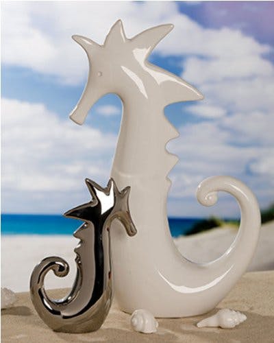 Casablanca Seepferdchen,weiß,glänzend,Keramik