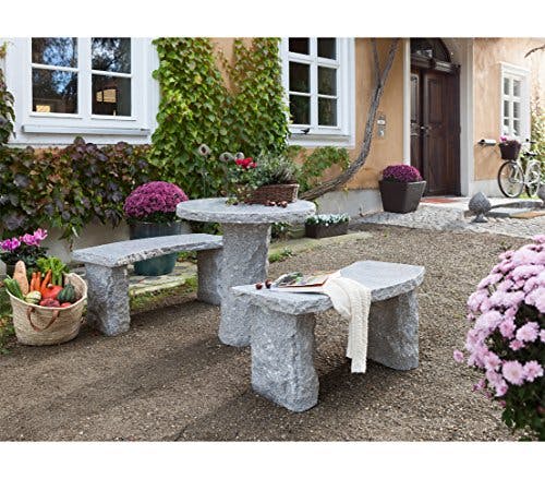 Dehner Gartentisch, rund, Ø ca. 75 cm, Höhe ca. 75 cm, Granit, grau 0