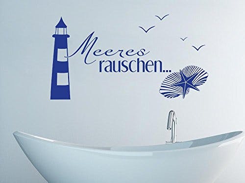 GRAZDesign Wandtattoo Badezimmer Leuchtturm maritim Muscheln Türaufkleber Fliesenaufkleber - 55x30cm / 030 dunkelrot 0