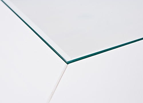 Inter Link Couchtisch aus weiß wasserlackierter massiver Kiefer und Naturglasplatte, 75 x 75 x 45 cm 15