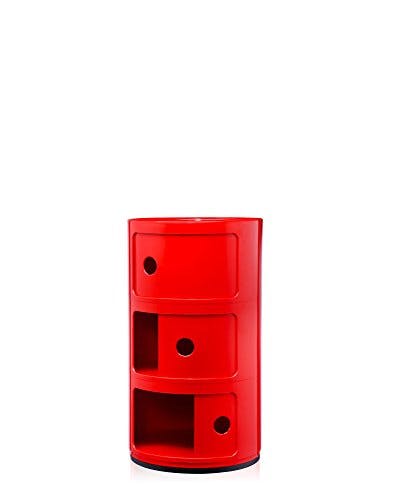 Kartell Componibili, 3 Elements, Rot, Runde Basis 0
