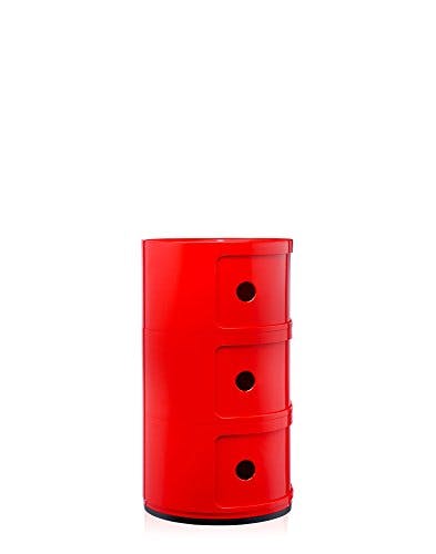 Kartell Componibili, 3 Elements, Rot, Runde Basis 1