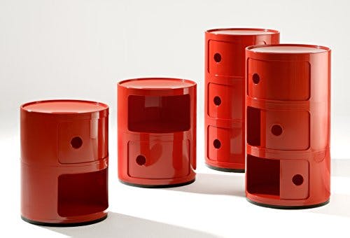 Kartell Componibili, 3 Elements, Rot, Runde Basis 2