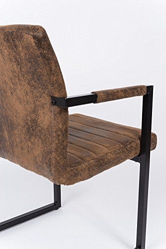 SAM® Esszimmerstuhl Stoff Wildlederoptik Parzivo, Stuhl mit Armlehnen, Schwingstuhl mit Eisen-Fuß 0
