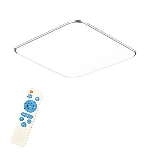 24W Dimmbar LED Modern Deckenlampe Ultraslim Deckenleuchte Schlafzimmer Küche Flur Wohnzimmer Lampe Wandleuchte Energie Sparen Licht Silber (24W Silber Dimmbar)
