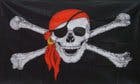 5ft X 3ft Piraten-Schädelmarkierungsfahne mit Bandana