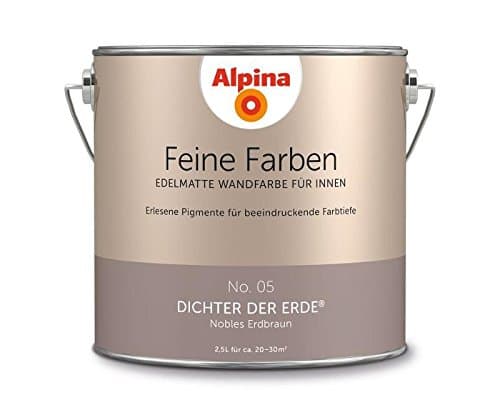 Alpina Feine Farben – 05 Dichter der Erde® – edelmatte Innenfarbe - Wandfarben für einzigartige Farbwirkungen und Raumstimmungen – Nobles Erdbraun – 2, 5 Liter