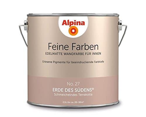 Alpina 2, 5 L. Feine Farben, Farbwahl, Edelmatte Wandfarbe für Innen (No.27 Erde des Südens - Schmeic