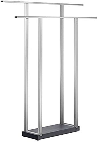 blomus -MENOTO- Handtuchständer aus mattiertem Edelstahl, Freistehend mit 2 Handtuchstangen, exklusive Optik, modernes Badaccessoire, einfache Montage (H / B / T: 90 x 75 x 16 cm, Edelstahl, 68694)