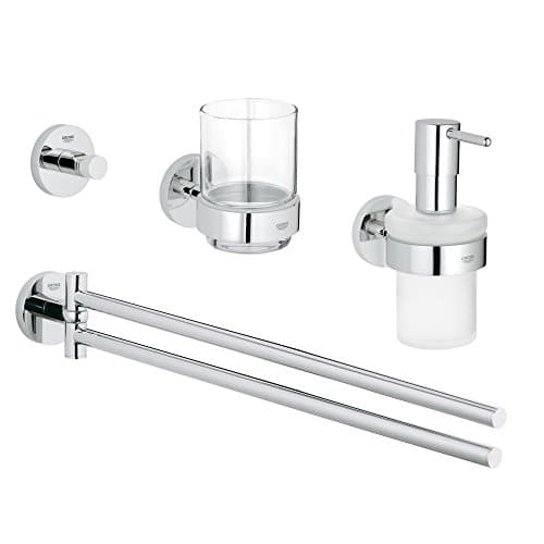 Grohe Bad-Set 4 in 1 Essentials, 1 Stück, 40846001 Rund (Chrom)