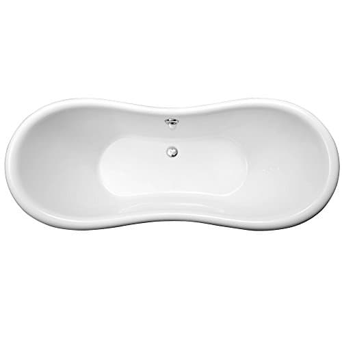 HOME DELUXE - freistehende Badewanne - FAMA, Weiß - Maße: ca. 176 x 74 x 79 cm - Füllmenge: 204 Liter, inkl. Überlaufschutz, Siphon und Verschluss - inkl. Füße I Spa, für 2 Personen, Indoor Badewanne 3