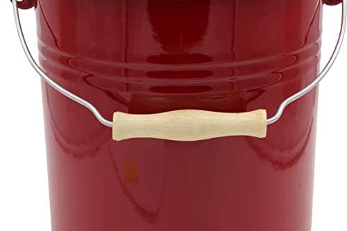 Mülleimer M10R mit Deckel emailliert, rot, 10 Liter 1