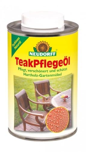Neudorff TeakPflegeÖl – Pflegt, verschönert und schützt Hartholz-Gartenmöbel, Zäune und weitere Hölzer im Außen- und Innenbereich, farblos, 500 ml