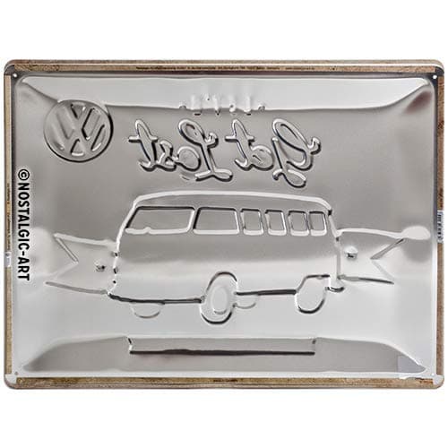 Nostalgic-Art Retro Blechschild, 30 x 40 cm, VW Bulli – Let's Get Lost – Volkswagen Bus Geschenk-Idee, Original Lizenzprodukt (OLP), aus Metall, Vintage Design, Blechschilder Sprüche 0