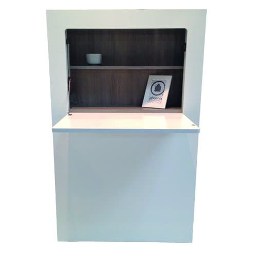 Phoenix 806203WEE Milano Workstation in weiß/Eiche Sägerau im coolen Design 0