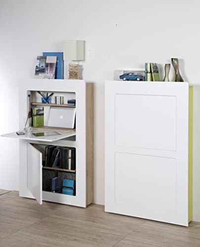 Phoenix 806203WEE Milano Workstation in weiß/Eiche Sägerau im coolen Design 1