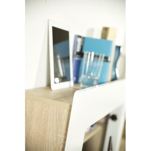 Phoenix 806203WEE Milano Workstation in weiß/Eiche Sägerau im coolen Design 3