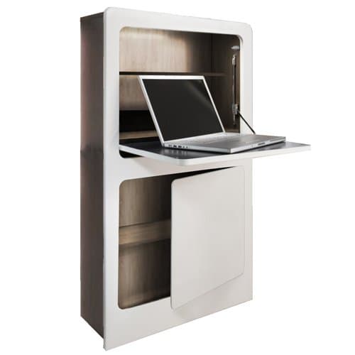 Phoenix 806203WEE Milano Workstation in weiß/Eiche Sägerau im coolen Design
