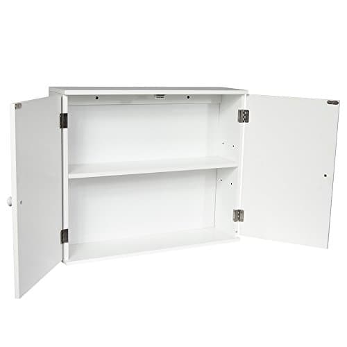 Vida Designs Badezimmerschrank mit 2 Türen, Wandmontage, mit Aufbewahrungsfach, weiß 2