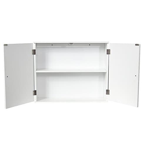 Vida Designs Badezimmerschrank mit 2 Türen, Wandmontage, mit Aufbewahrungsfach, weiß 3