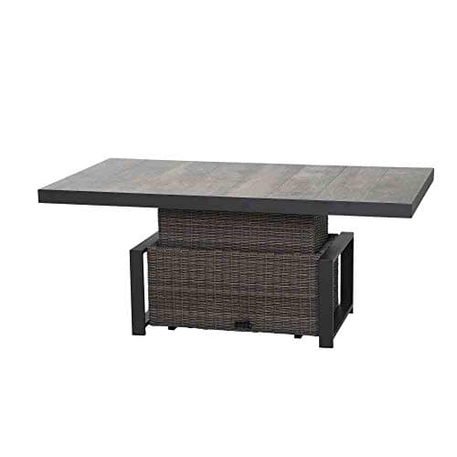 Siena Garden Corido Loungetisch 160x90 cm Gardino®-Geflecht Charcoal Grey Keramik 1