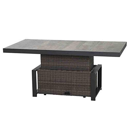 Siena Garden Corido Loungetisch 160x90 cm Gardino®-Geflecht Charcoal Grey Keramik