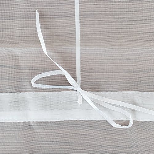 1er-Pack Raffrollo mit Schlaufen Gardinen Voile Transparent Vorhang (BxH 140x155cm, weiß) 3