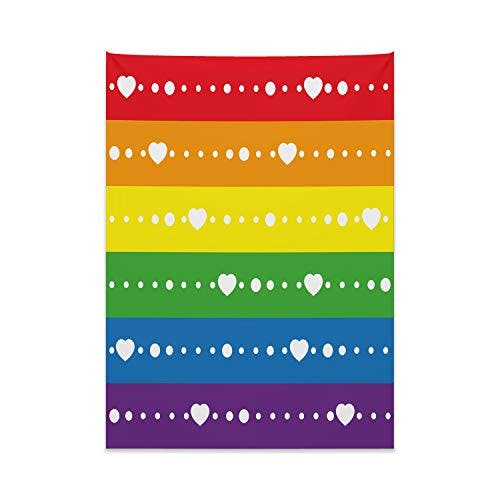 ABAKUHAUS Stolz Wandteppich, Gay Pride-Flaggen-Punkte, aus Weiches Mikrofaser Stoff Ohne Veblassen Waschbarer Druck, 110 x 150 cm, Mehrfarbig