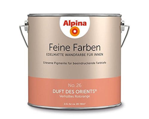 Alpina 2,5 L. Feine Farben, Farbwahl, Edelmatte Wandfarbe für Innen (No.26 Duft des Orients)