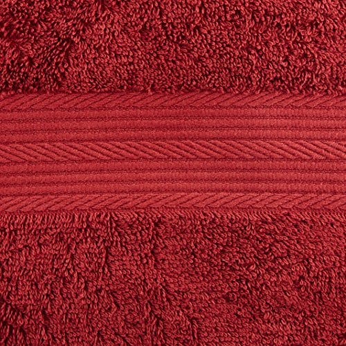 Amazon Basics Handtuch-Set, ausbleichsicher, 6 stück, 2 Badetücher und 4 Händehandtuch, Rot, 100% Baumwolle 500g/m² 2