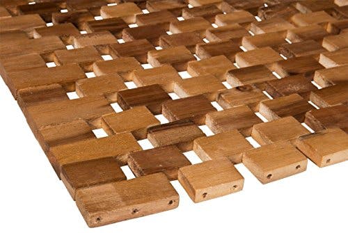 WohnDirect rutschfeste Holz Badematte Natur 50x80 - Nachhaltige, Robuste Holzmatte für Badezimmer, Sauna &amp; Wellness - Duschvorleger aus 100% Akazienholz 2