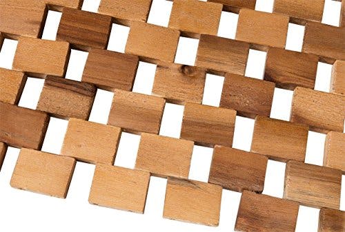 WohnDirect rutschfeste Holz Badematte Natur 50x80 - Nachhaltige, Robuste Holzmatte für Badezimmer, Sauna &amp; Wellness - Duschvorleger aus 100% Akazienholz 3