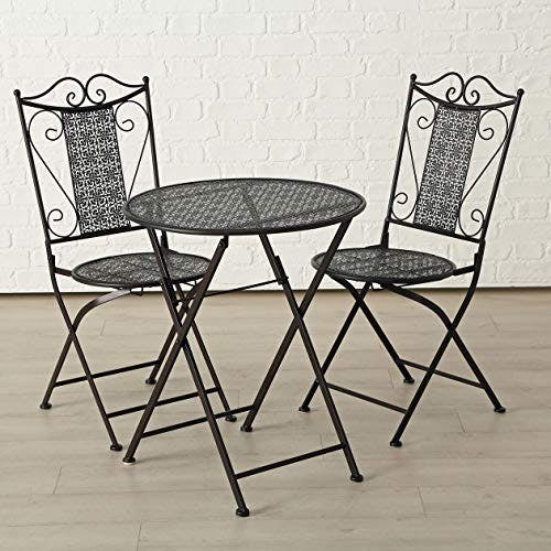 Boltze Gartenset bestehend aus Tisch und 2 Stühlen aus Metall 1