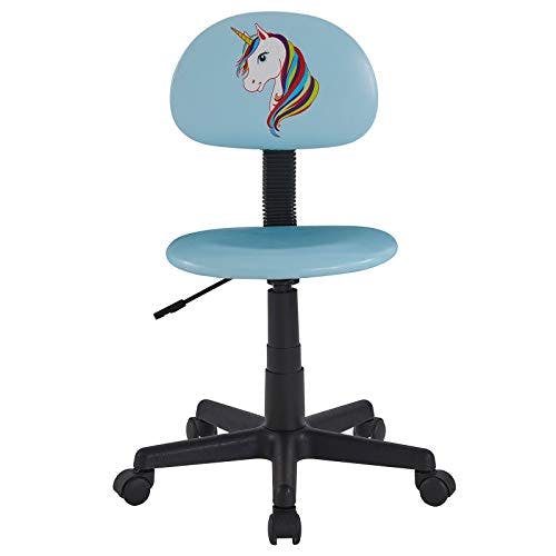 CARO-Möbel Kinderdrehstuhl Unicorn in hellblau mit Einhorn Motiv Schreibtischstuhl Drehstuhl höhenverstellbar 3