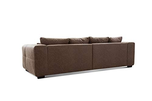 CAVADORE Big Sofa Mavericco inkl. Kissen / XXL-Couch mit tiefen Sitzflächen und modernem Design / 287 x 69 x 108 / Lederoptik cognac 2