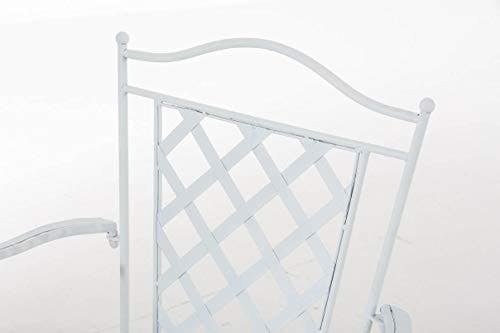CLP Eisenstuhl Adara im Jugendstil I Outdoor-Stuhl mit Armlehnen I Handgefertigter Gartenstuhl aus Eisen I erhältlich, Farbe:weiß 3