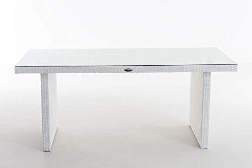 CLP Polyrattan Tisch Avignon I Gartentisch Aus Flachrattan I Esstisch In Verschiedenen Größen, Farbe:weiß, Größe:180 cm 1