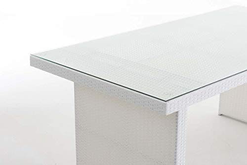 CLP Polyrattan Tisch Avignon I Gartentisch Aus Flachrattan I Esstisch In Verschiedenen Größen, Farbe:weiß, Größe:180 cm 2
