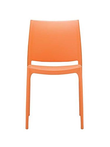 CLP XXL-Küchenstuhl Maya I Wetterbeständiger Stapelstuhl bis zu 130 kg belastbar I erhältlich, Farbe:orange 1