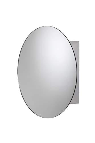 Croydex Severn Badezimmer-Hängeschrank aus Edelstahl mit rundem Spiegel 0