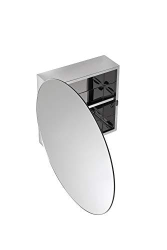 Croydex Severn Badezimmer-Hängeschrank aus Edelstahl mit rundem Spiegel 3
