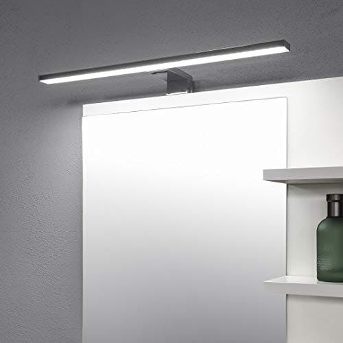 DOMTECH Badspiegel mit Ablagen Eiche Sonoma mit LED Beleuchtung Badezimmer Spiegel Wandspiegel 3
