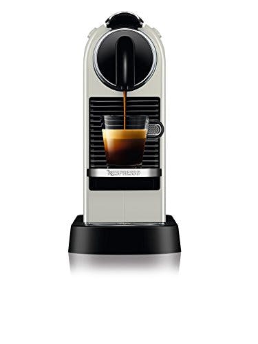 Nespresso De'Longhi EN167.W Citiz Kaffeekapselmaschine, Hochdruckpumpe und ideale Wärmeregelung ohne Aeroccino (Milchaufschäumer), Energiesparfunktion,1260W,37.4 x 11.9 x 25.5 cm, Creme-weiß 0