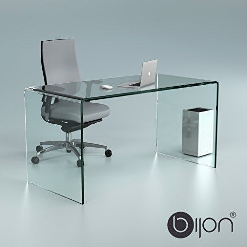 bijon Glas-Schreibtisch aus 15mm Echtglas, Klarglas - (B/T/H) 140 x 70 x 73 cm 0